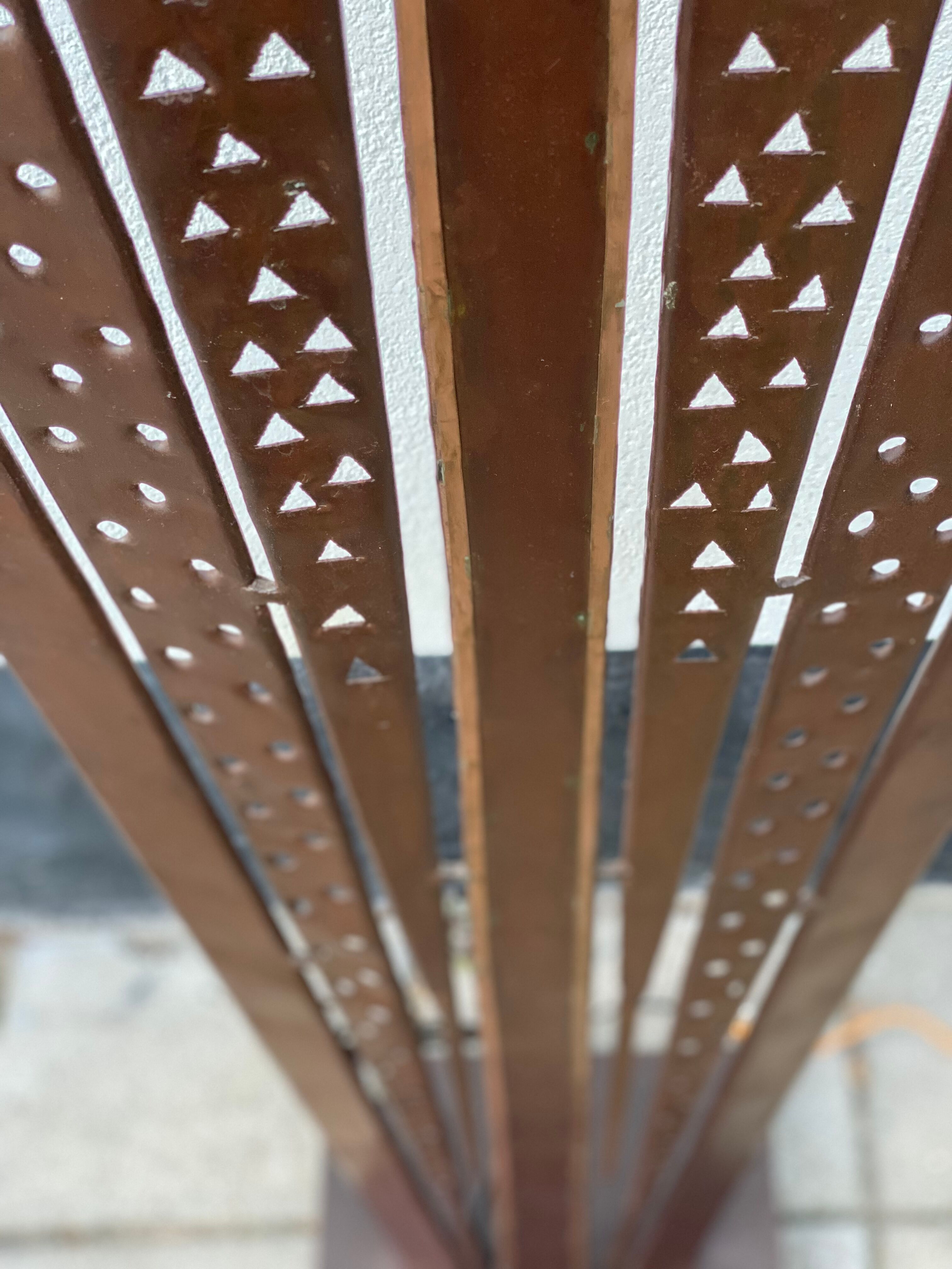 Art deco Cooper brass floor lamp