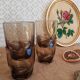 Set of 4 vintage 70s smoked glasses