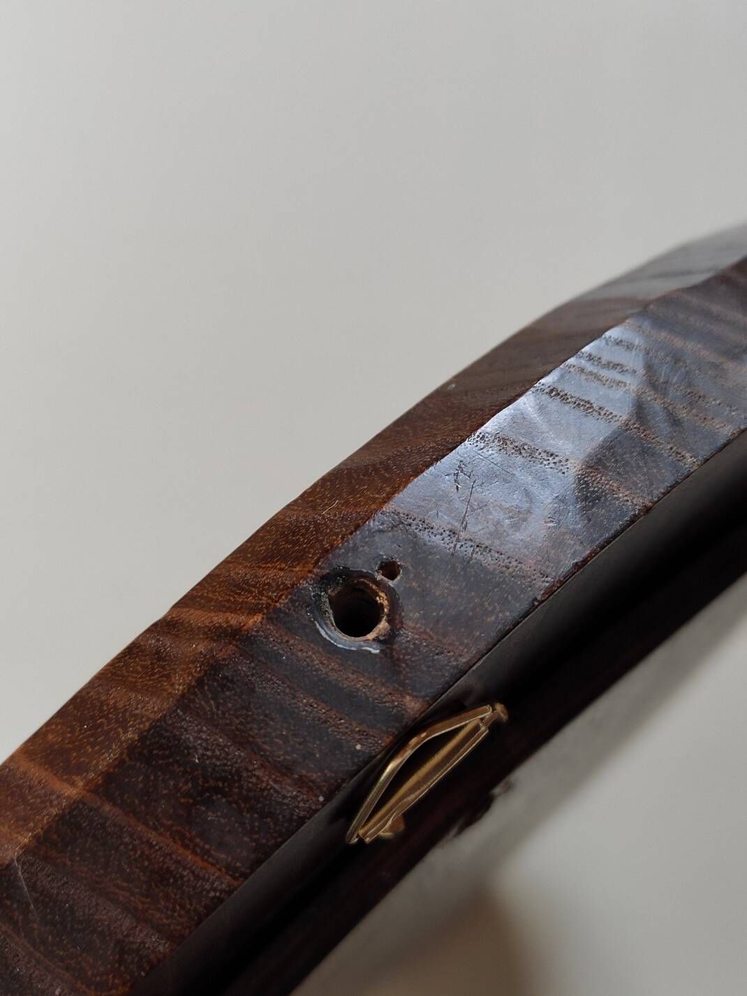 Vintage oval wooden mirror