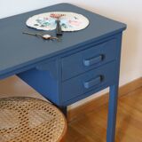 Small desk or vintage dressing table, blue