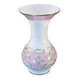 Pansu vase in opaline decoration of enamelled flowers NAPOLEON 3