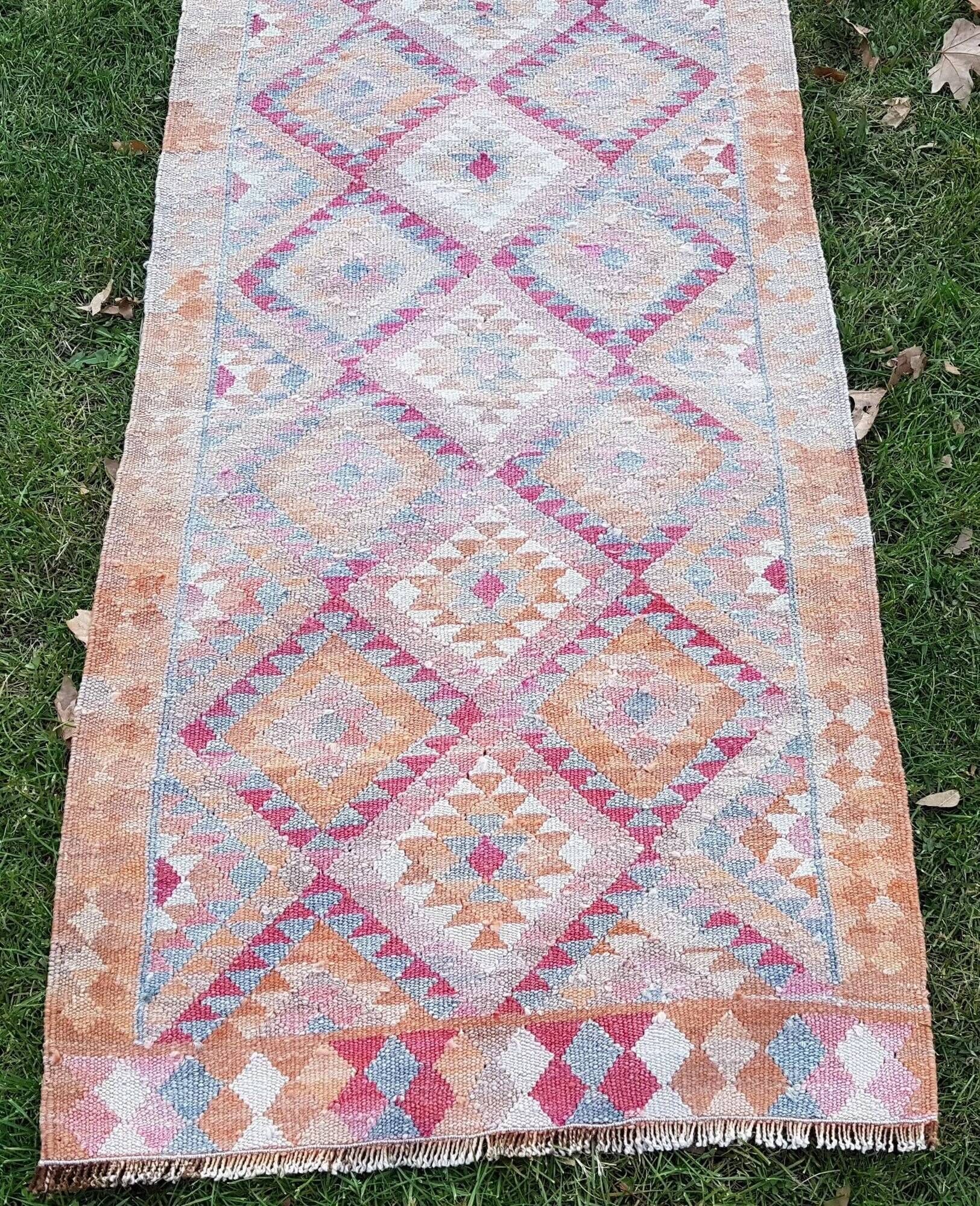 Vintage Turkish hallway rug 80x300 cm