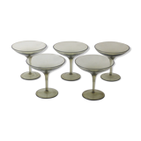 Set de 5 coupes en verre fumé