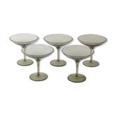 Set de 5 coupes en verre fumé
