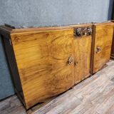 Buffet en enfilade époque Art Déco en ronce de noyer vers 1930