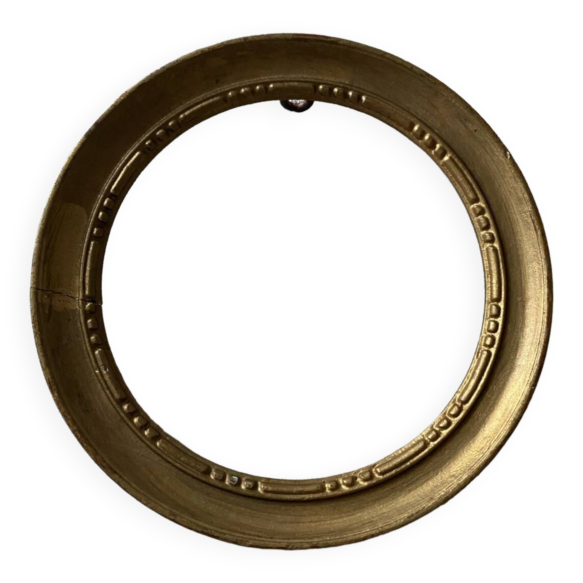 Small round frame in old gilded wood