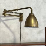 Vintage brass articulated wall lamp Scandinavian style