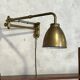 Vintage brass articulated wall lamp Scandinavian style