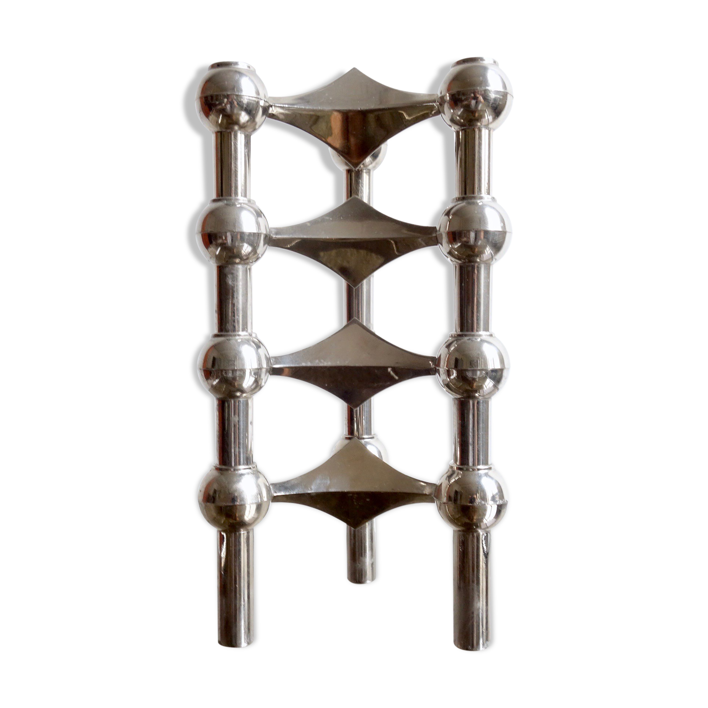 Candlesticks modular S22 by Caesar Stoffi & Fritz Nagel for BMF 1970 s, Set of 4
