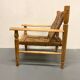 Wood and rope armchair and footrest