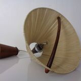 Teak and sisal ceiling lamp from Temde, 1960s