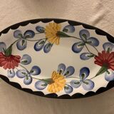 Pair of floral ravines in ancient earthenware Onnaing and CM Paris model Clovers