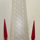 Simple Vintage Retro 1960s Gold Metal White Glass Shade 5