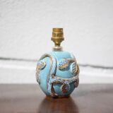 Vintage lamp, ceramic relief lamp, table lamp, bedside lamp, art deco, pottery, 50's