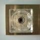 Peill & Putzler wall light, vintage, brass and thick glass wall sconce.