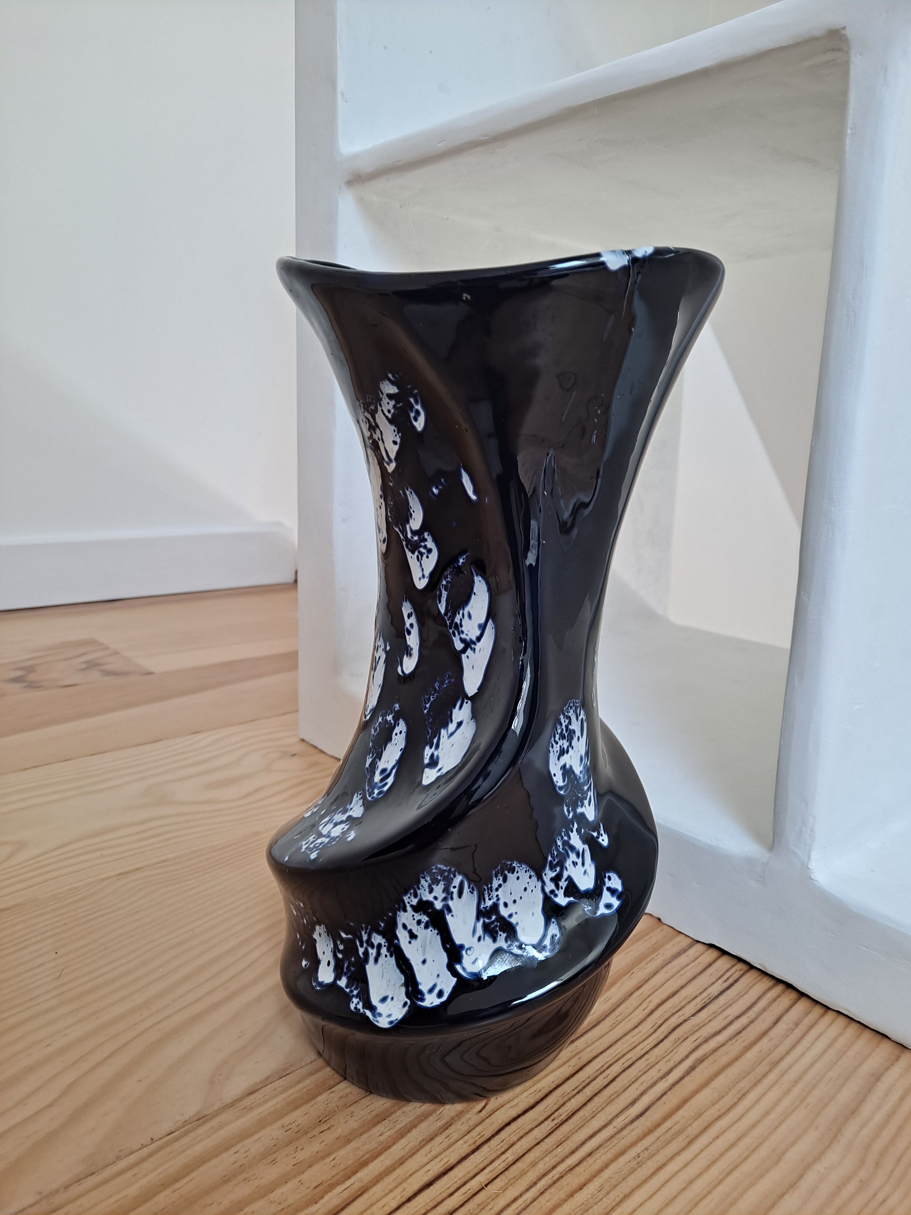 Blue freeform Vallauris vase