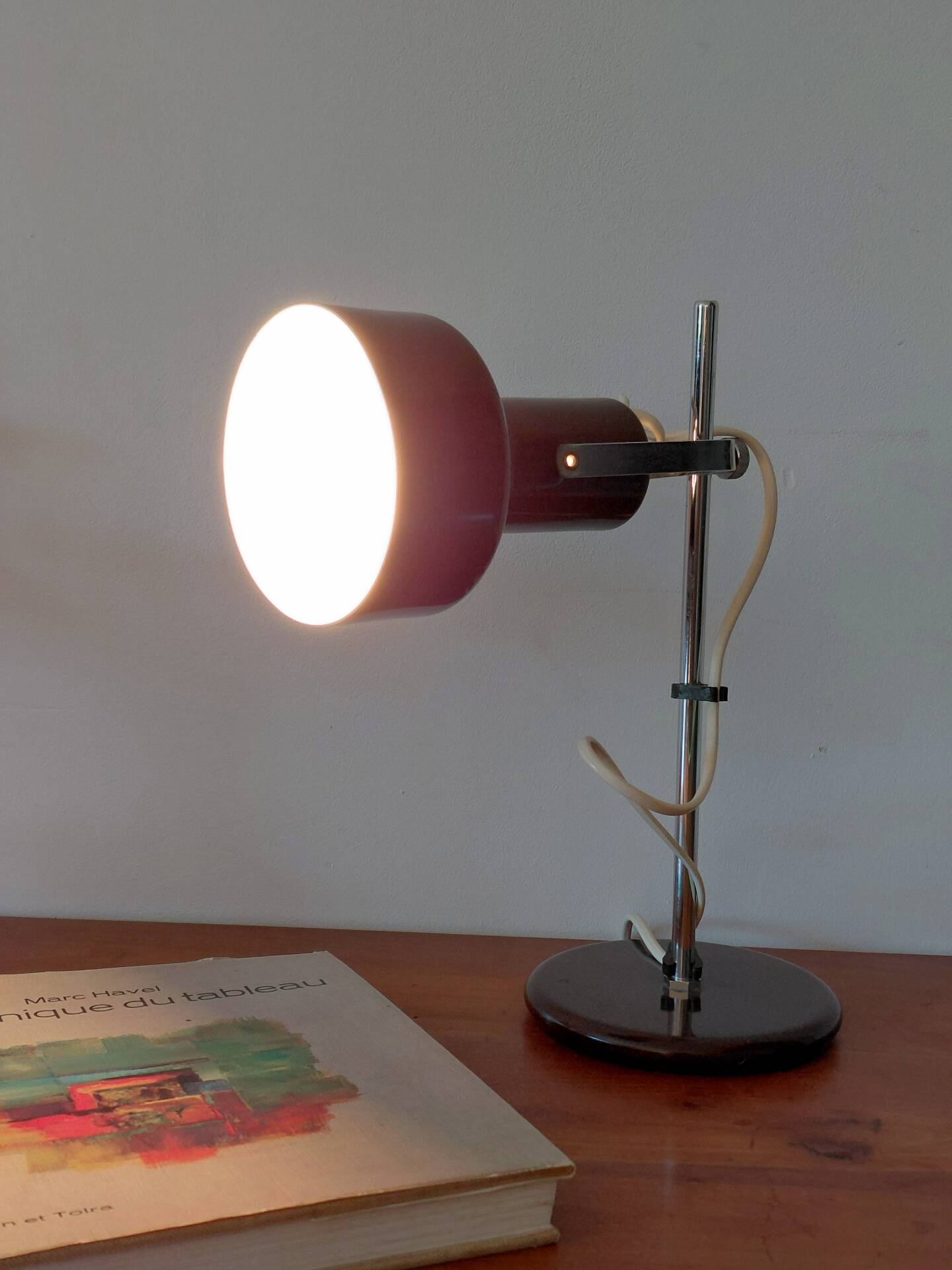 Lampe de bureau ou chevet vintage Space Age orientable-Années 70