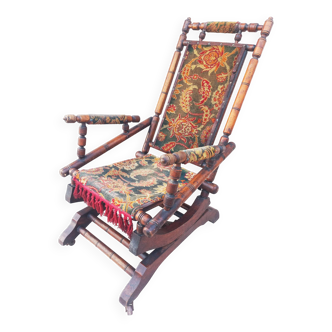 Fauteuil à bascule style bambou Napoléon III