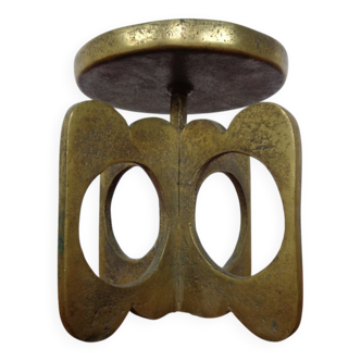Brutalist Bronze Candle Holder, 1960s
