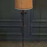 Neo-Gothic floor lamp with 2 candle holders, early 20th century, ironwork