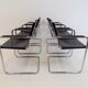Set of 6 leather cantilever chairs