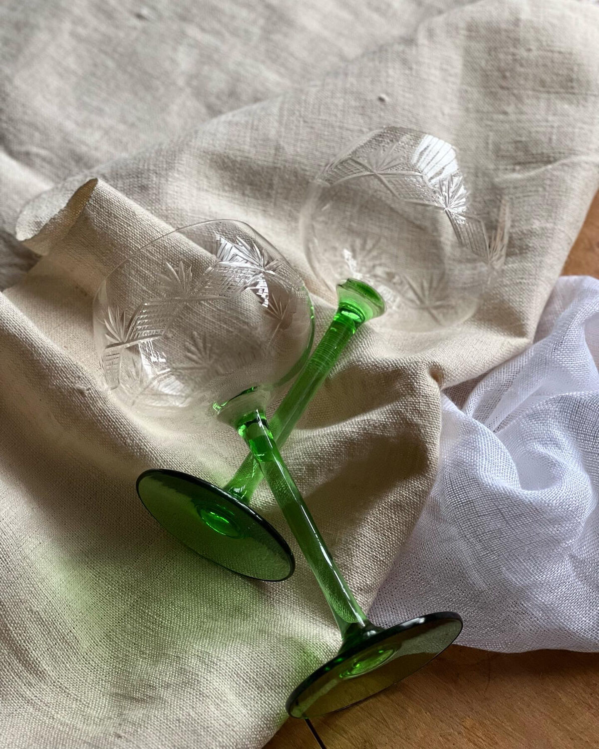 Alsatian glasses in fine chiseled glass