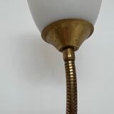 Pair of Brass and Opaline Glass Mid-Century Swedish Wall Lights