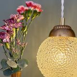 Vintage globe pendant light in molded glass