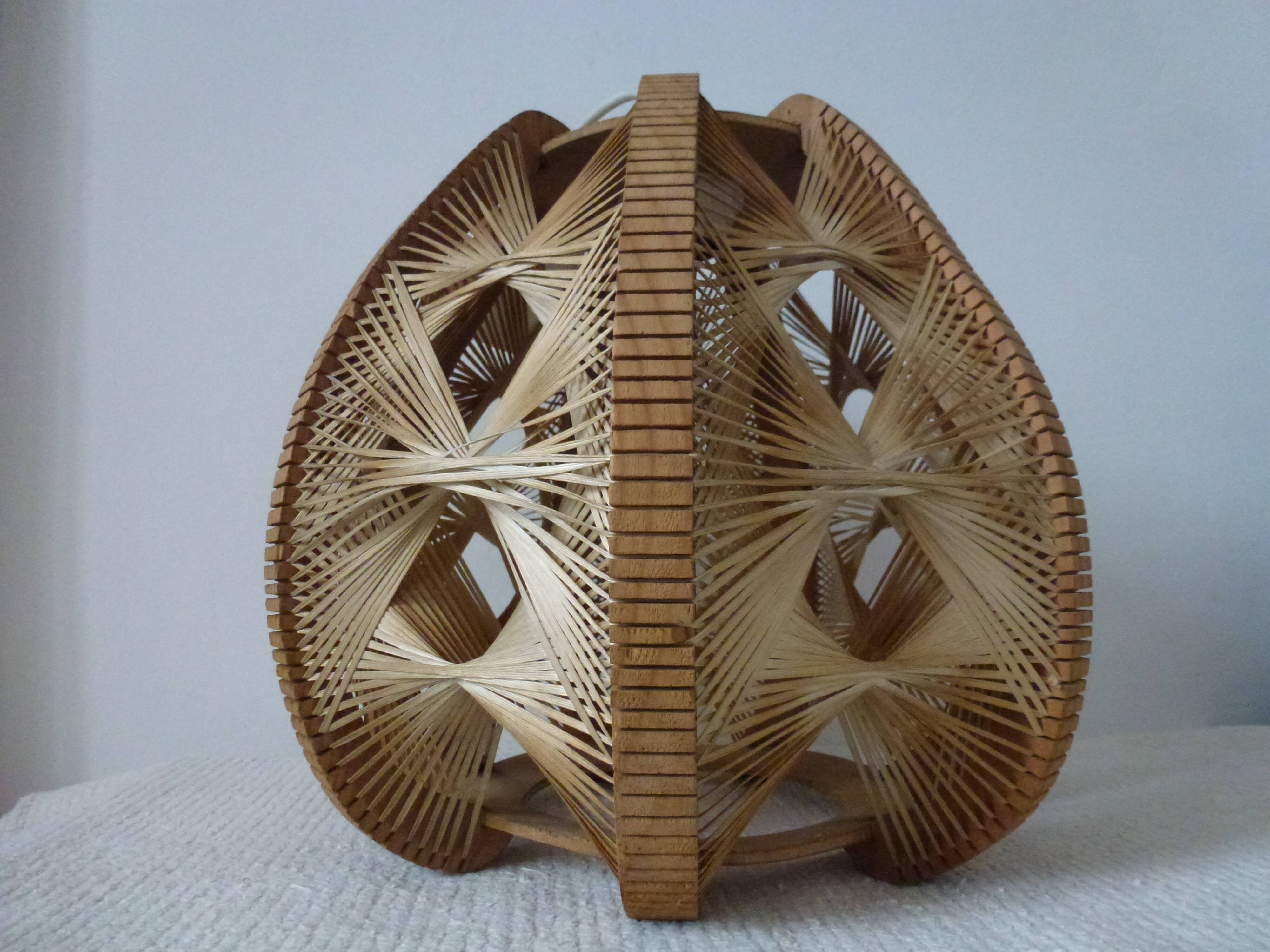 Hanging wood braided yarns Scandinavian design 60-70