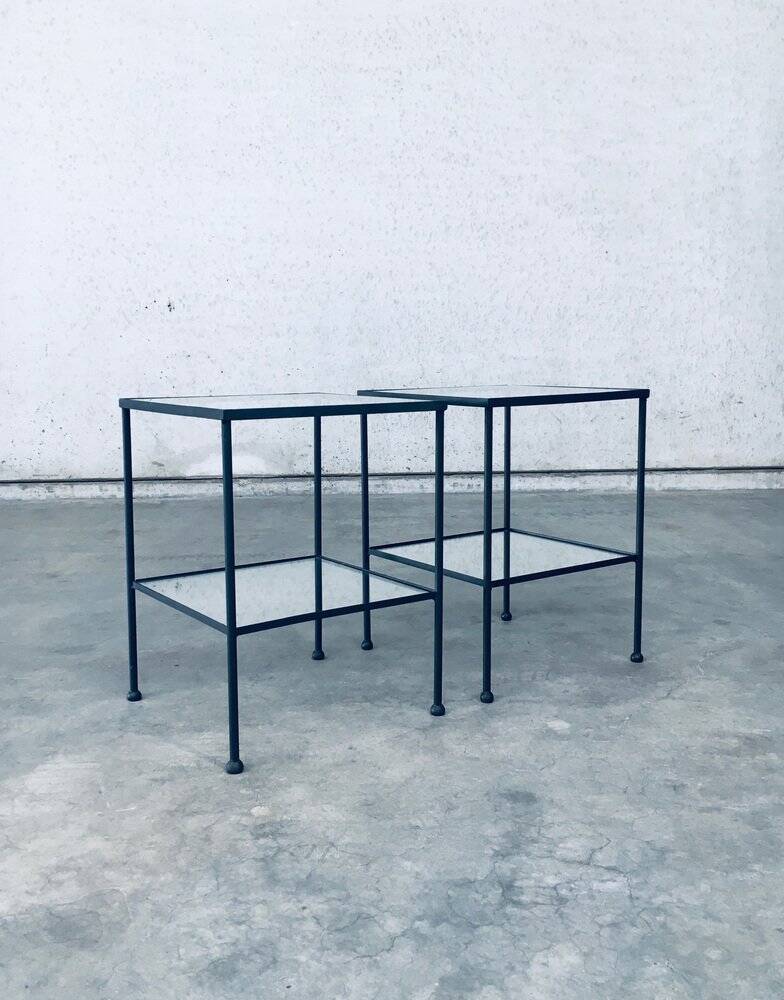 Minimalist Two-Tier Side Tables, Belgium, 1960s, Set of 2