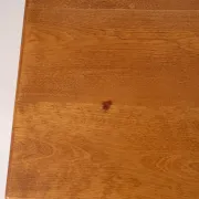 Pair of wooden bedside tables with rounded feet