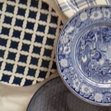 Suite of 6 blue indigo plates