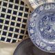 Suite de 6 assiettes bleu indigo
