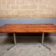 Vintage minimalist dining table chrome teak