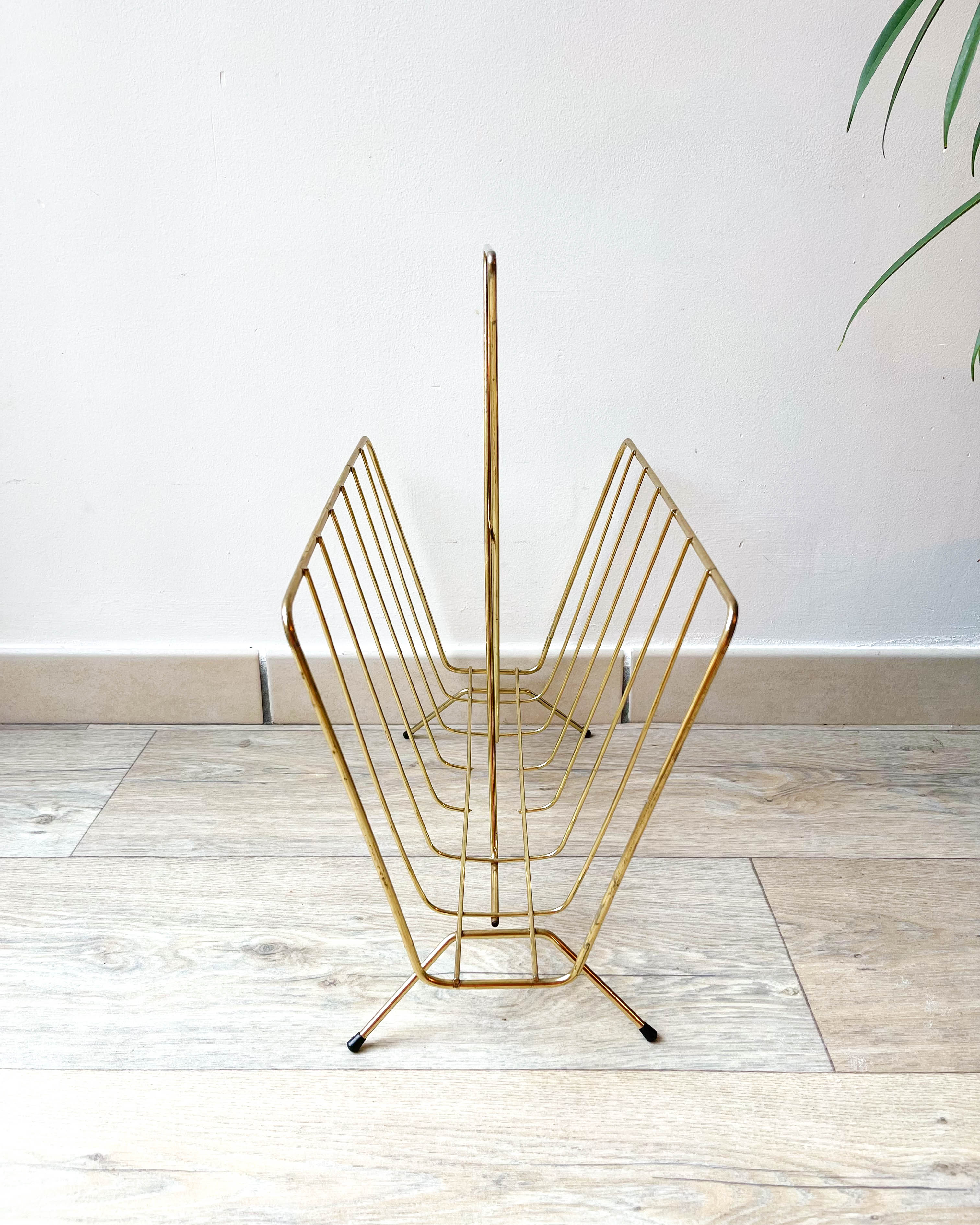 Vintage Art Deco magazine door in gilded brass