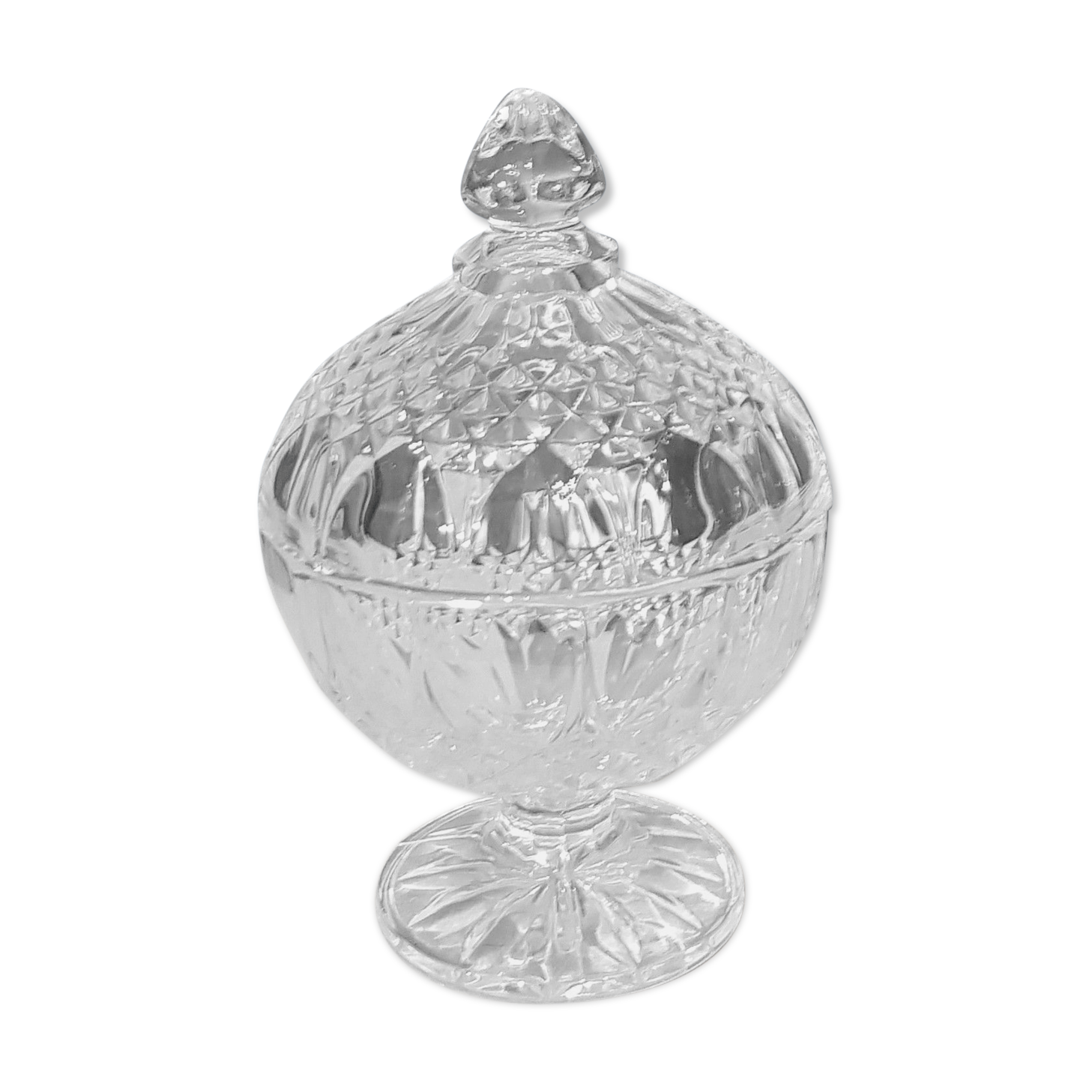 Old cut crystal candy drageoir