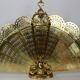 Fireplace peacock tail effect vintage, brass