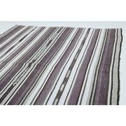 1970s Vintage Turkish Oushak Handmade Wool Cotton Purple Runner Rug 155x186