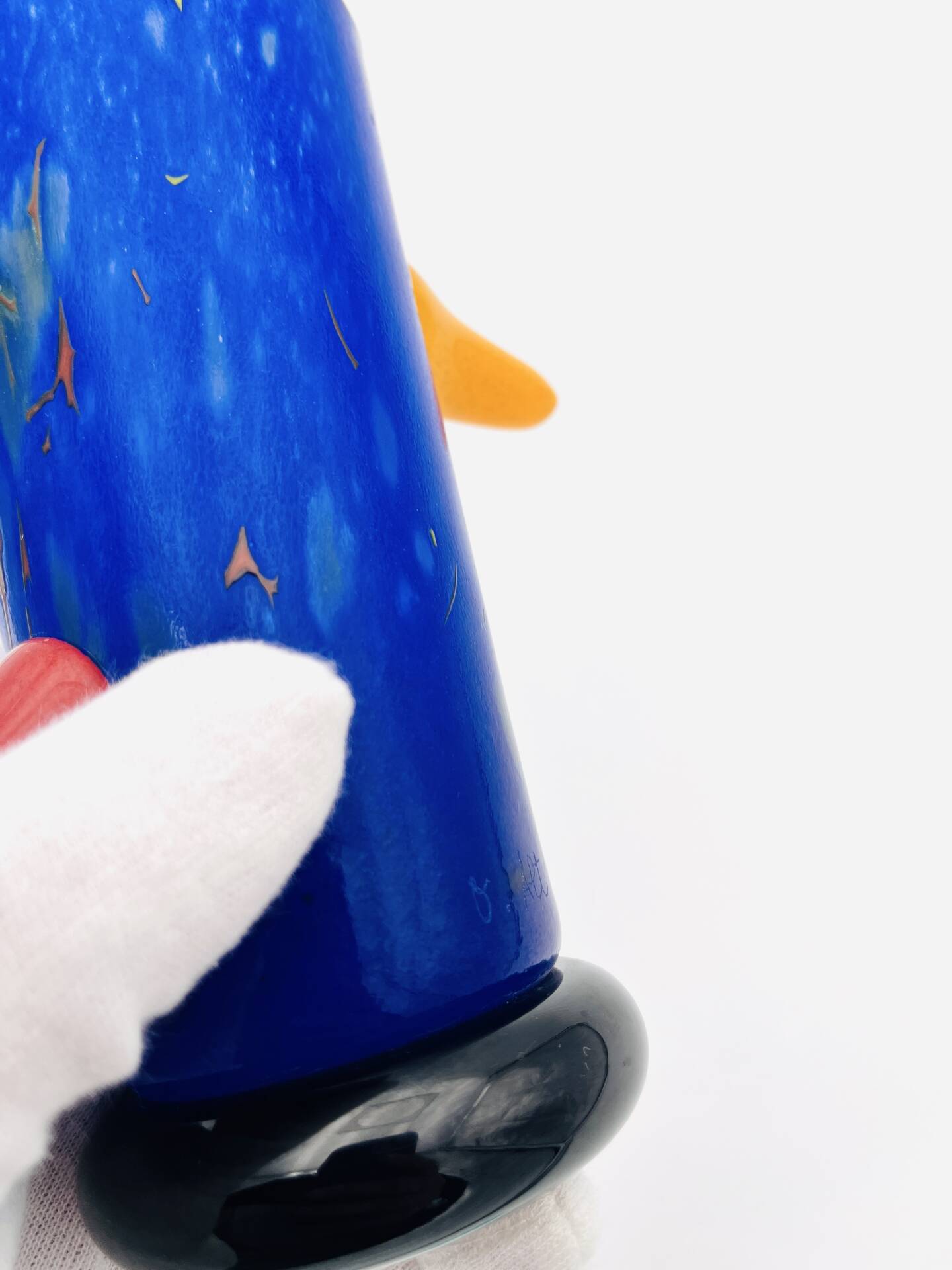 Vase Sculpture Otmar Alt Rosenthal Studio Line Glass Cobalt Signed 16cm