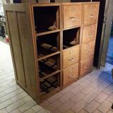 Former furniture of notary in oak 12 drawers 1930