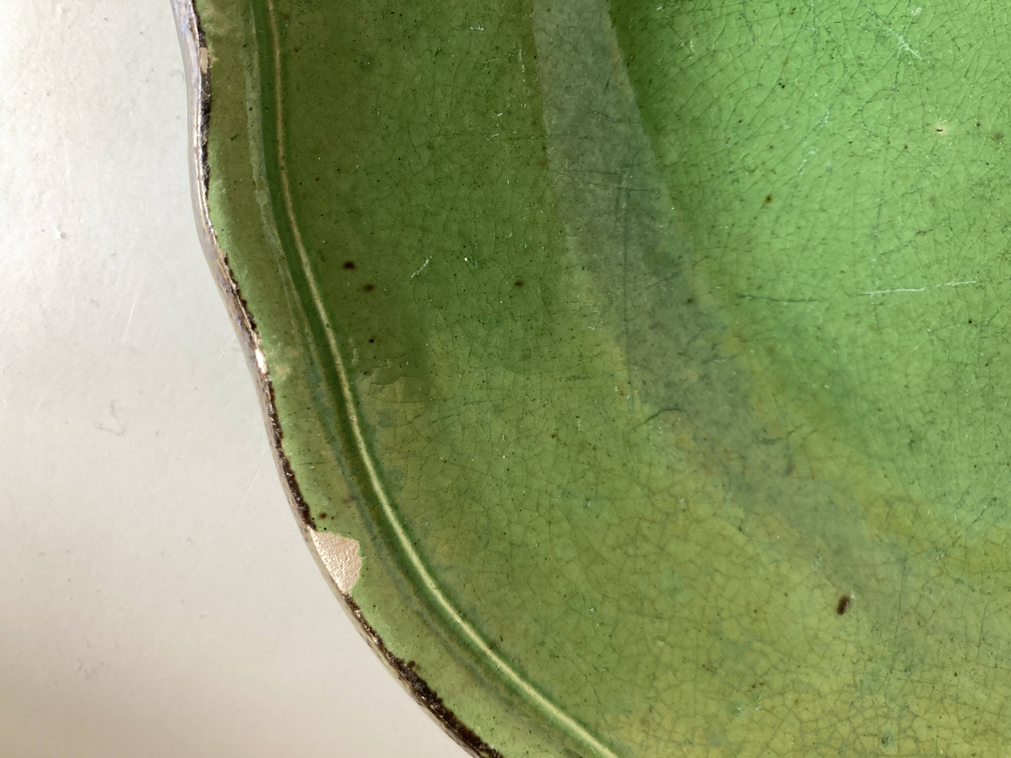 Plate Dieulefit in glazed stoneware with flutes Etienne Noel 1950