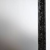 Baroque black large oak fireplace mirror, France ca. 1850