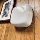 Square white opaline wall ceiling light 1960s 1970s