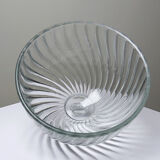 Petite cloche à dessert ou à fromage en verre pressé vintage/ancienne torsades