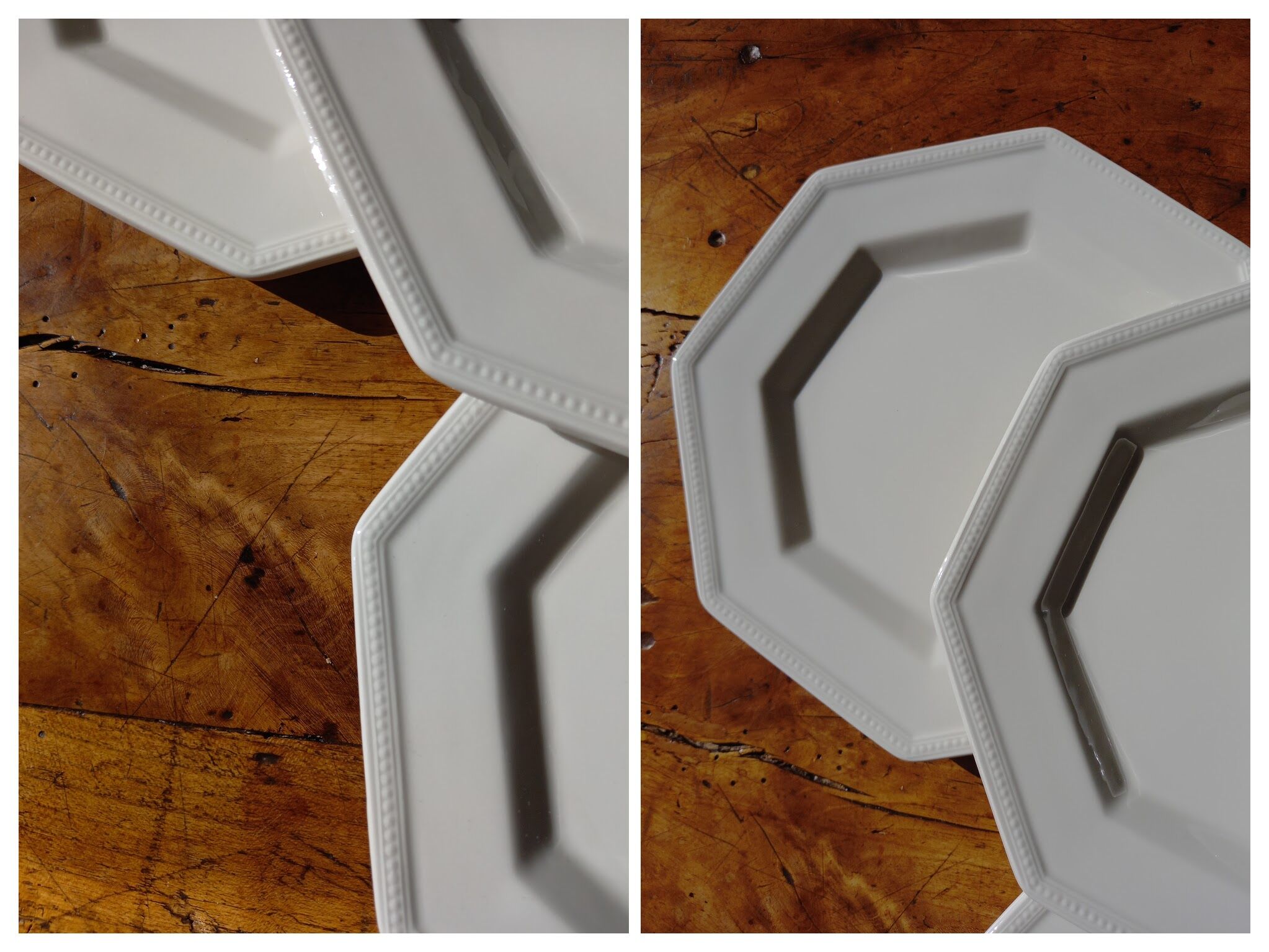 6 white octagonal dessert plates Johnson Brothers Heritage (ø 19.5 cm)