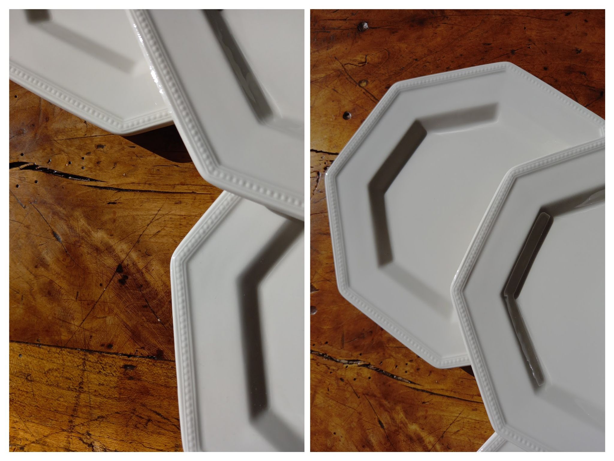 6 white octagonal dessert plates Johnson Brothers Heritage (ø 19.5 cm)
