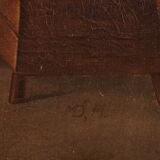 Peinture d'intérieur flamande antique du 17ème siècle