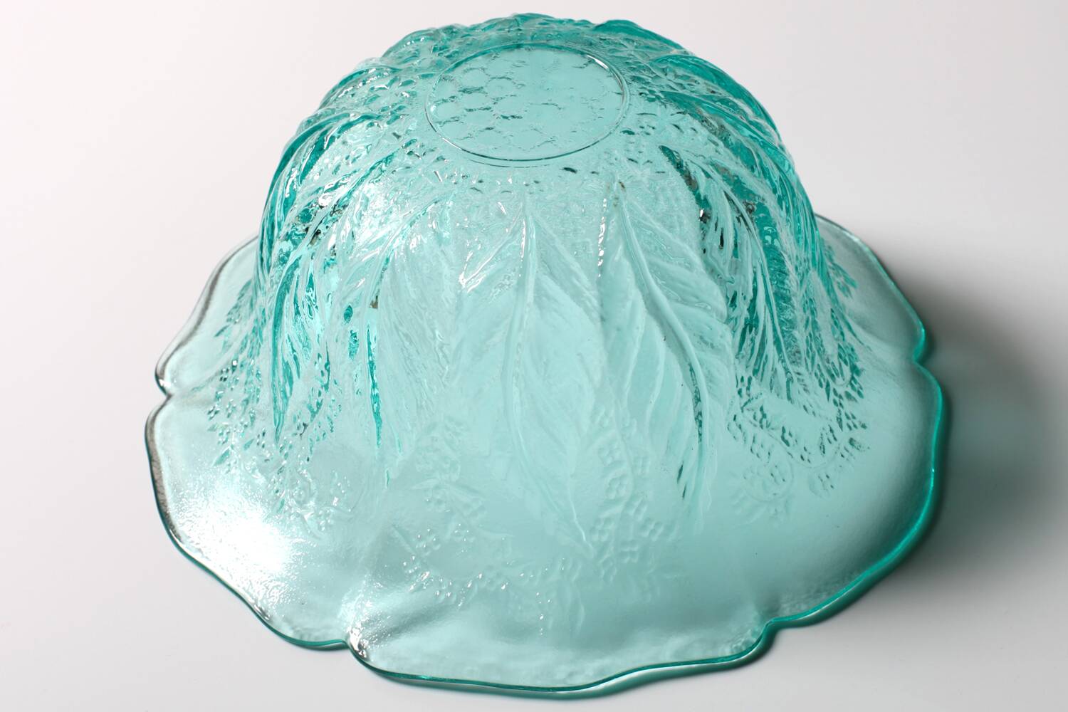 Vintage Teal Glass Fruit Bowl: Mid-Century Modern Pukeberg Sweden