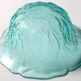 Vintage Teal Glass Fruit Bowl: Mid-Century Modern Pukeberg Sweden