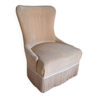 Fauteuil chauffeuse crapaud velours
